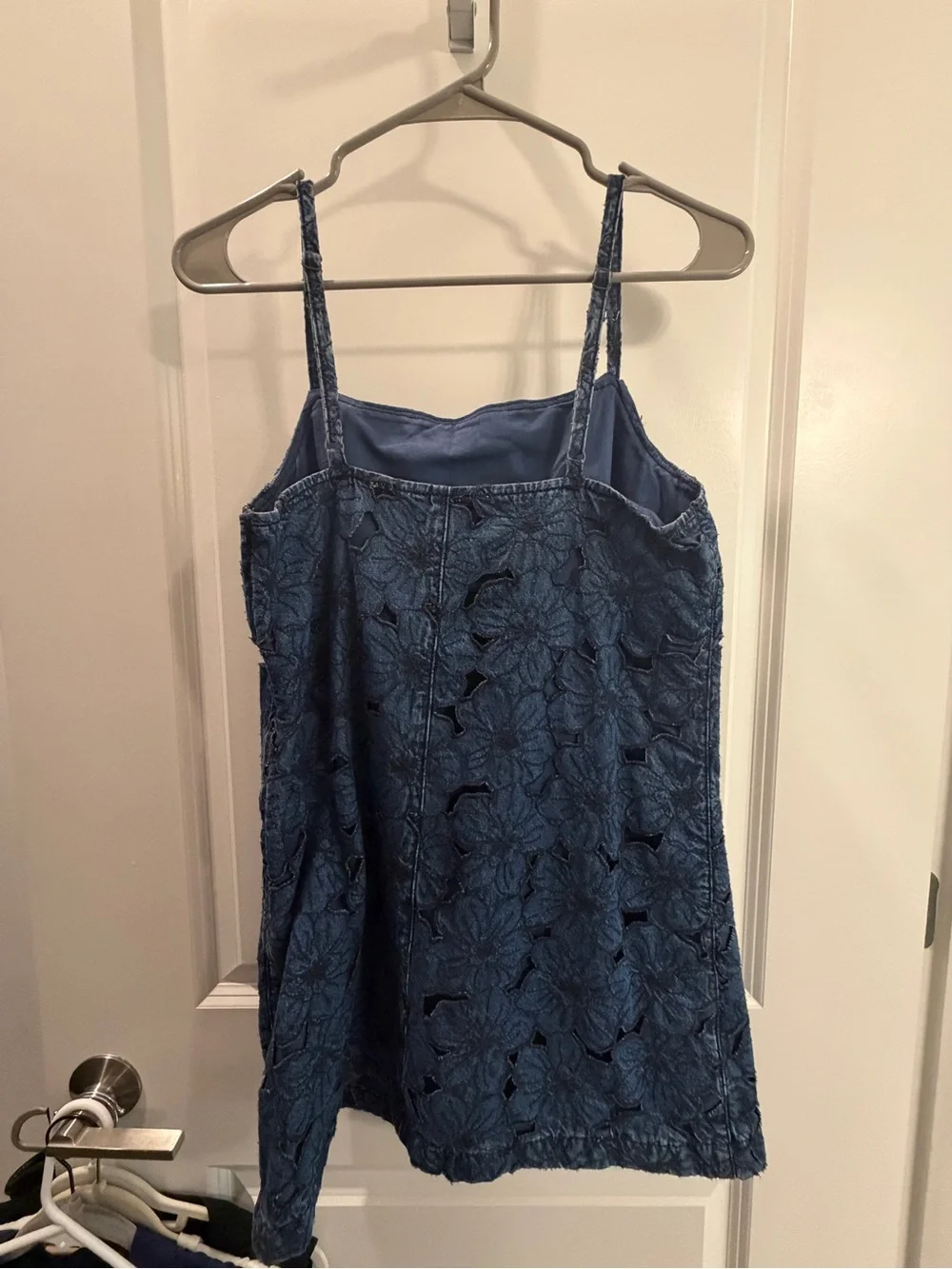 American Eagle Outfitters Navy Blue Crochet Mini Dress
